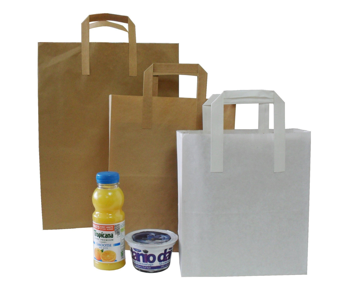 450x635x480mm (18x25x19) - Brown Paper Tape Handle Carriers