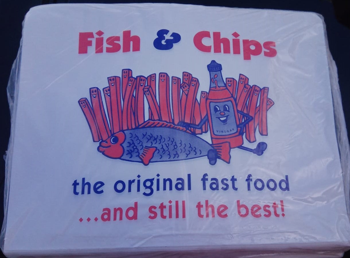 13x7x17 SOS - Fish & Chip Design Paper Bags