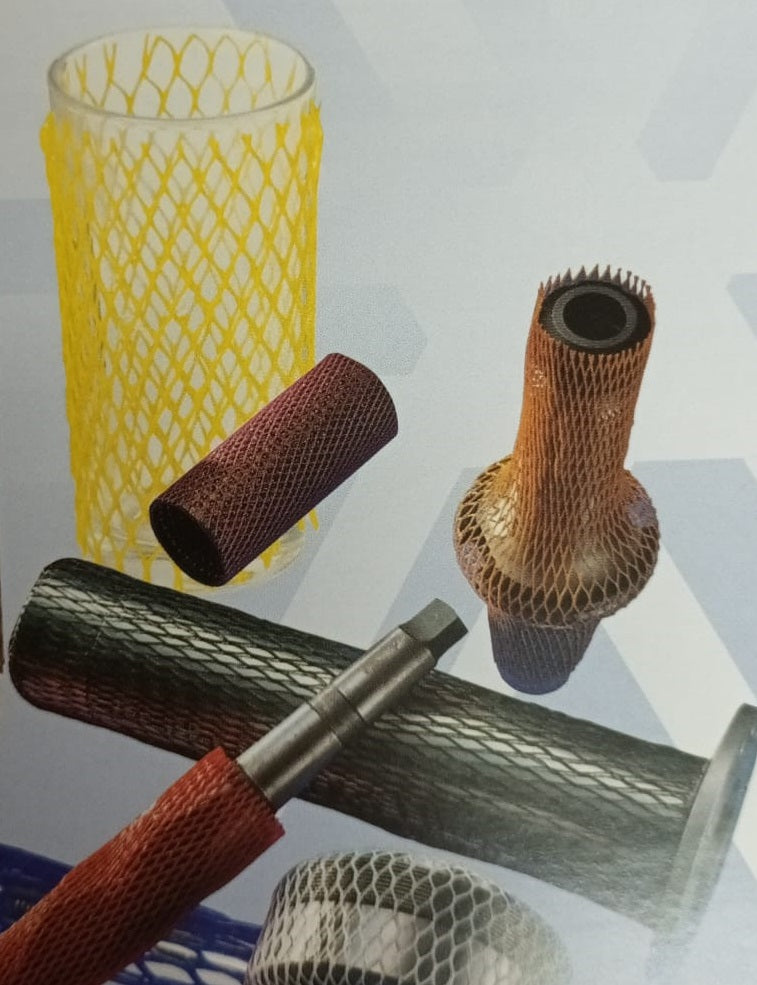 70-100mm x 50m - Red Protective Mesh Sleeving