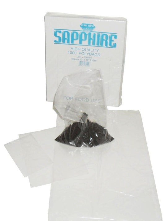 10x12 - 120g Clear Poly Bags (254x305mm - 30mu)