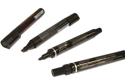 Chisel Felt Pens Black Permanent Markers