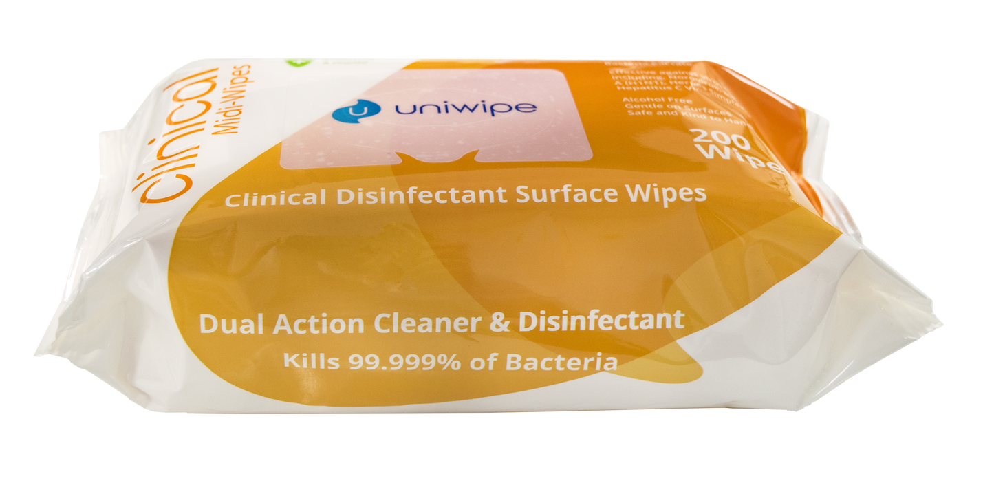 UniWipe Clinical Midiwipe 200 wipes